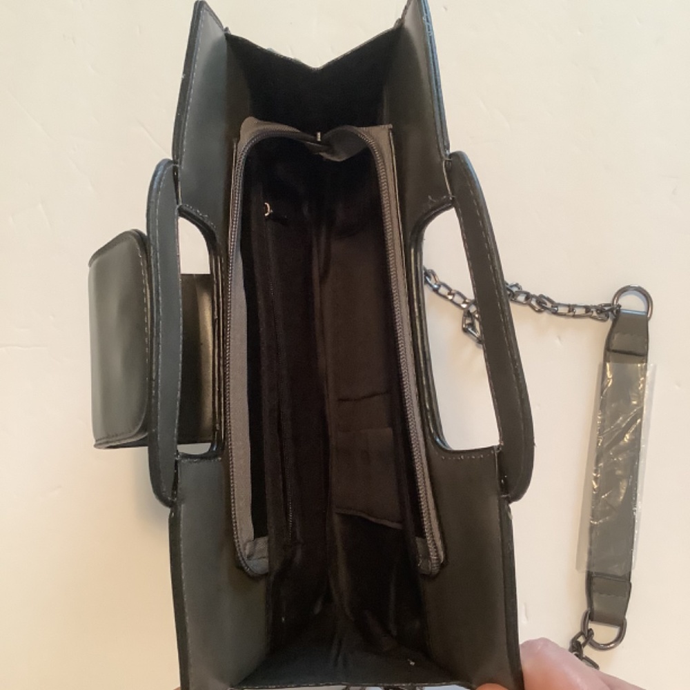 Gray Leather Purse NWOT - Picture 3 of 4